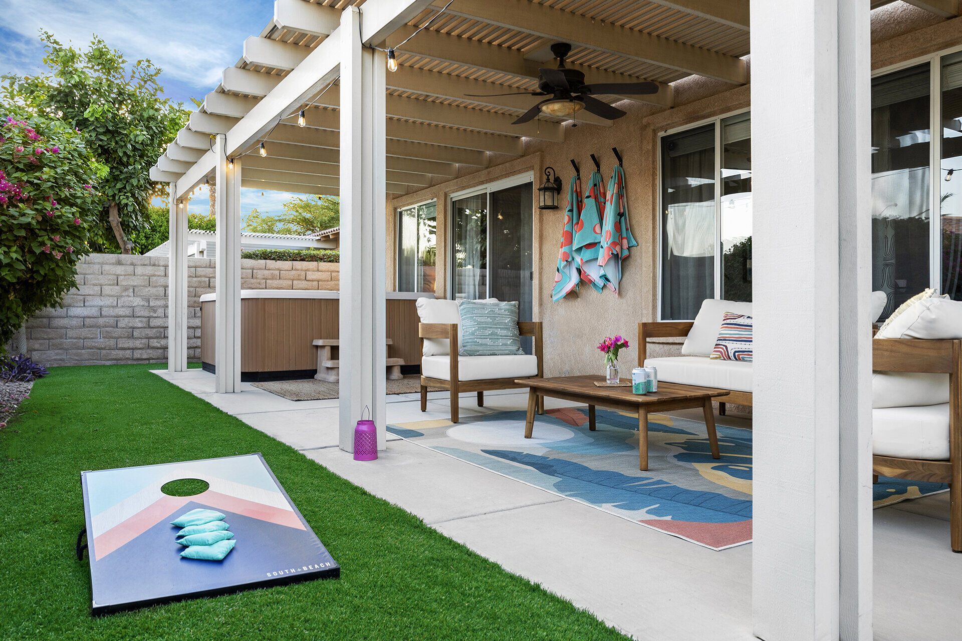 BBQ grill area with outdoor kitchen setup